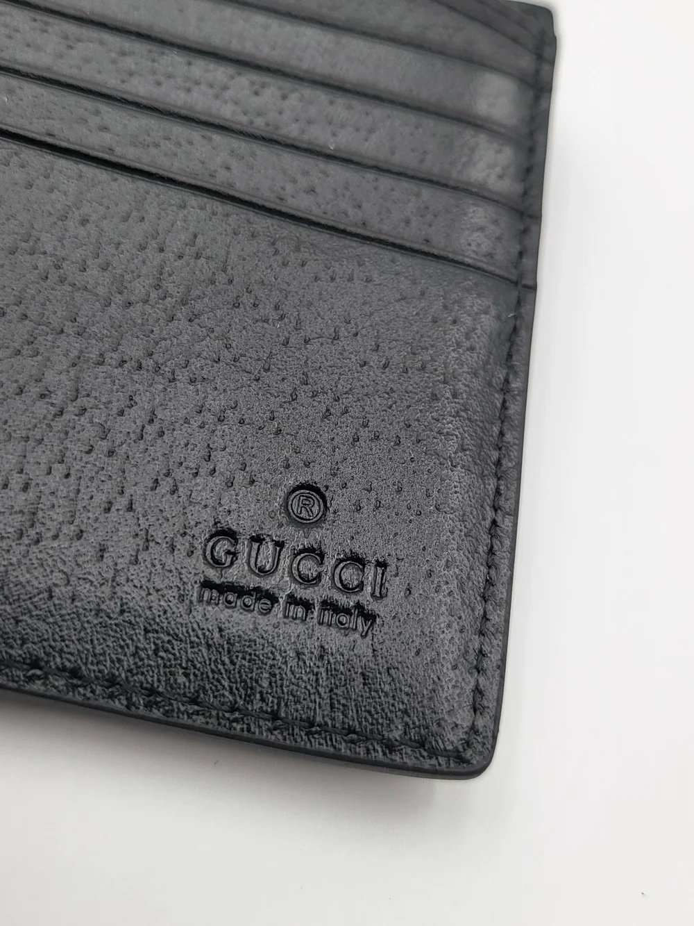 Gucci Black Grained Leather GG Bifold Wallet 428726..Like New !!!